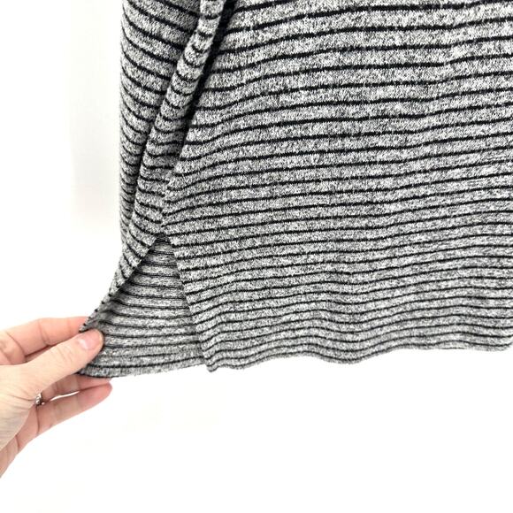 Lucky Brand Hoodie Mens Large Gray Black Striped Pullover Cloud Jersey - Picture 5 of 8